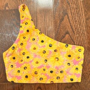 Zara Yellow and Pink Floral Crop Top